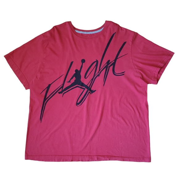 Jordan Shirts Air Jordan Flight T Shirt Jumpman Spellout Red Basketball Streetwear Mens 3xl